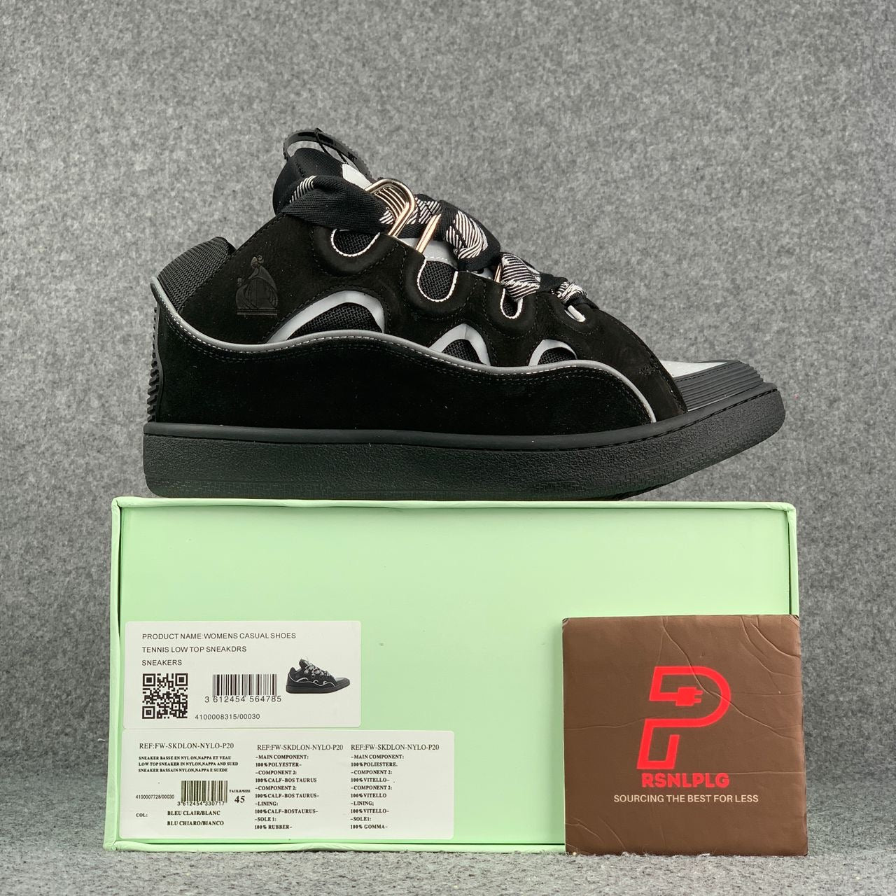 Lanvin Curb Sneakers 'Black Grey'