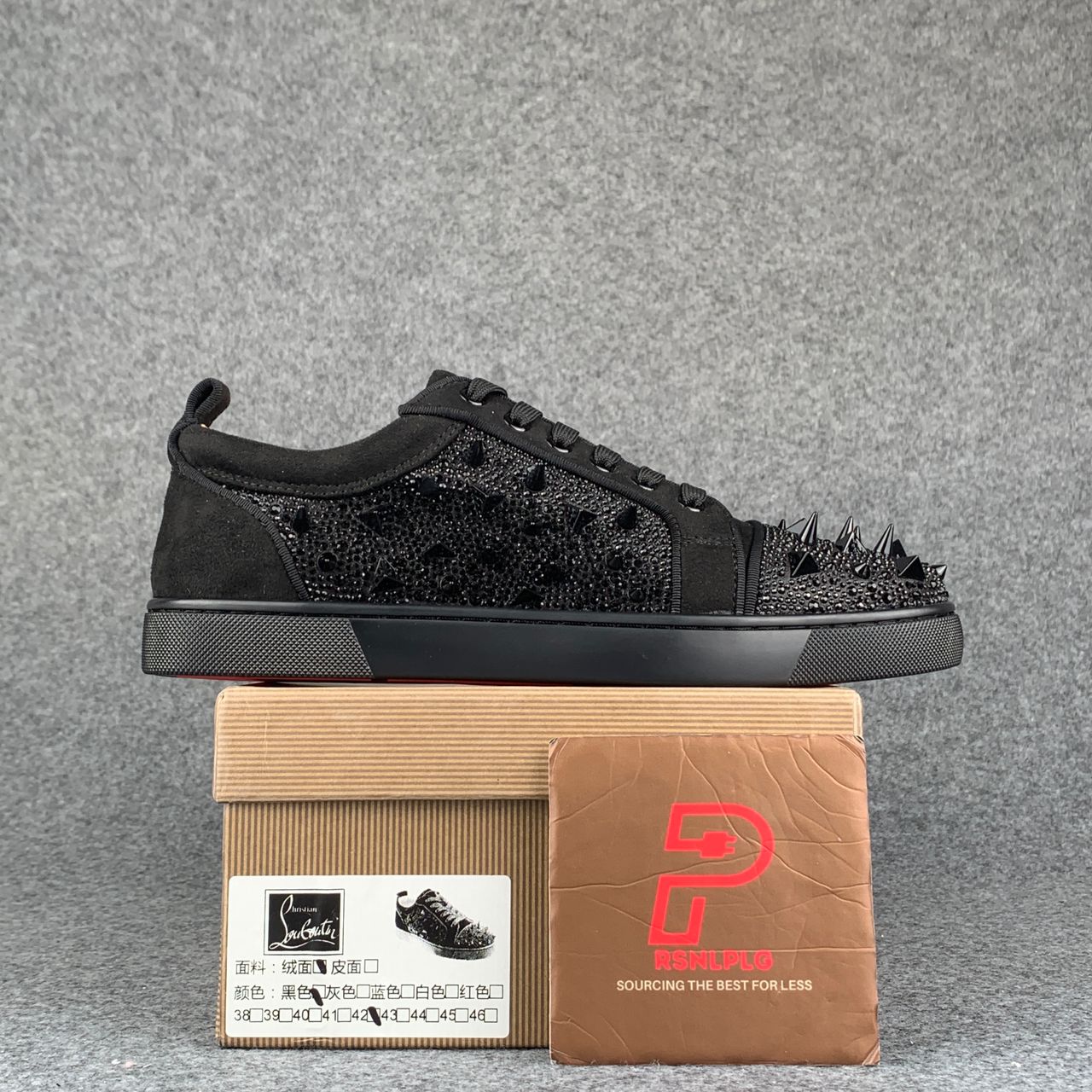 CL Astroloubi Strass Eternity ‘Black Suede/Comète Strass’