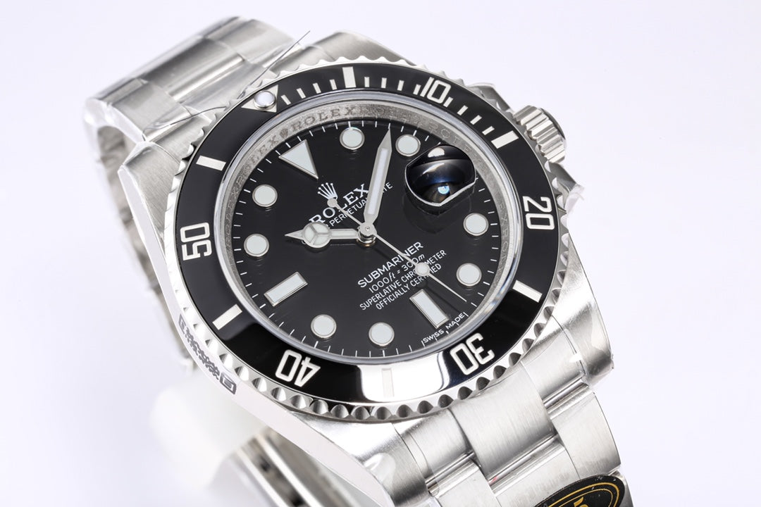 Black & Stainless Steel Sub 41MM Watch
