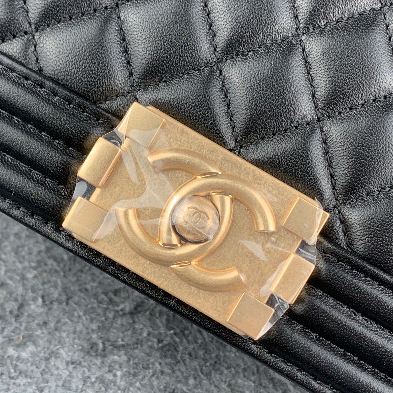 CC Boy Flap Diamond Quilted Small Bag Gold-Tone Black (2018)