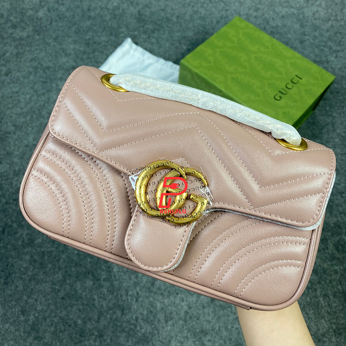 GG Marmont Matelasse Super Mini Bag 'Pink'