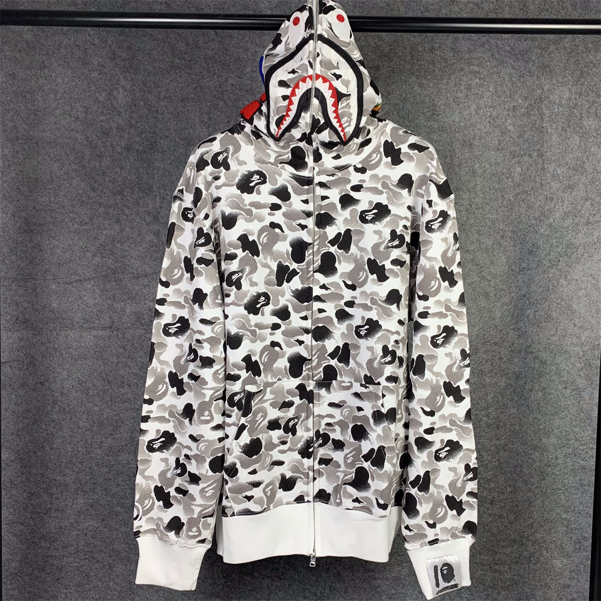BAPE ABC Camo Double Shark Full Zip Hoodie 'Grey'