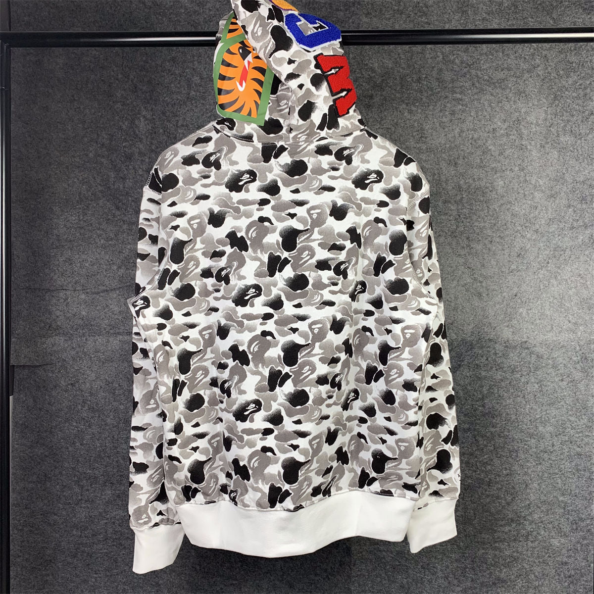 BAPE ABC Camo Double Shark Full Zip Hoodie 'Grey'