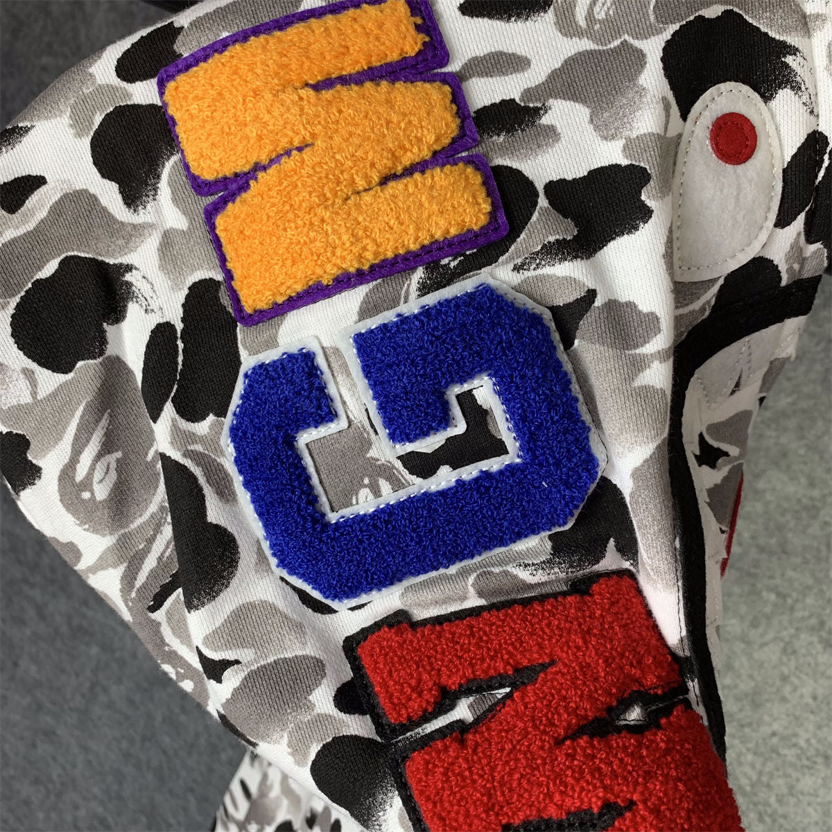 BAPE ABC Camo Double Shark Full Zip Hoodie 'Grey'