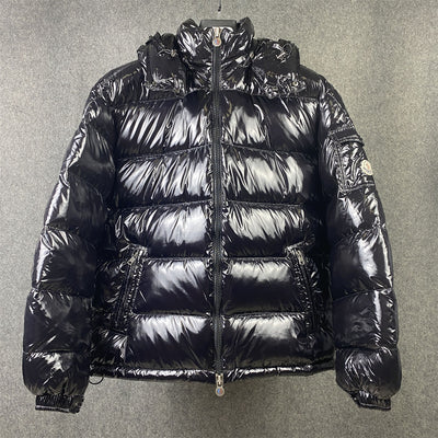 Moncler Bady Hooded Shiny Full Zip Jacket 'Black'