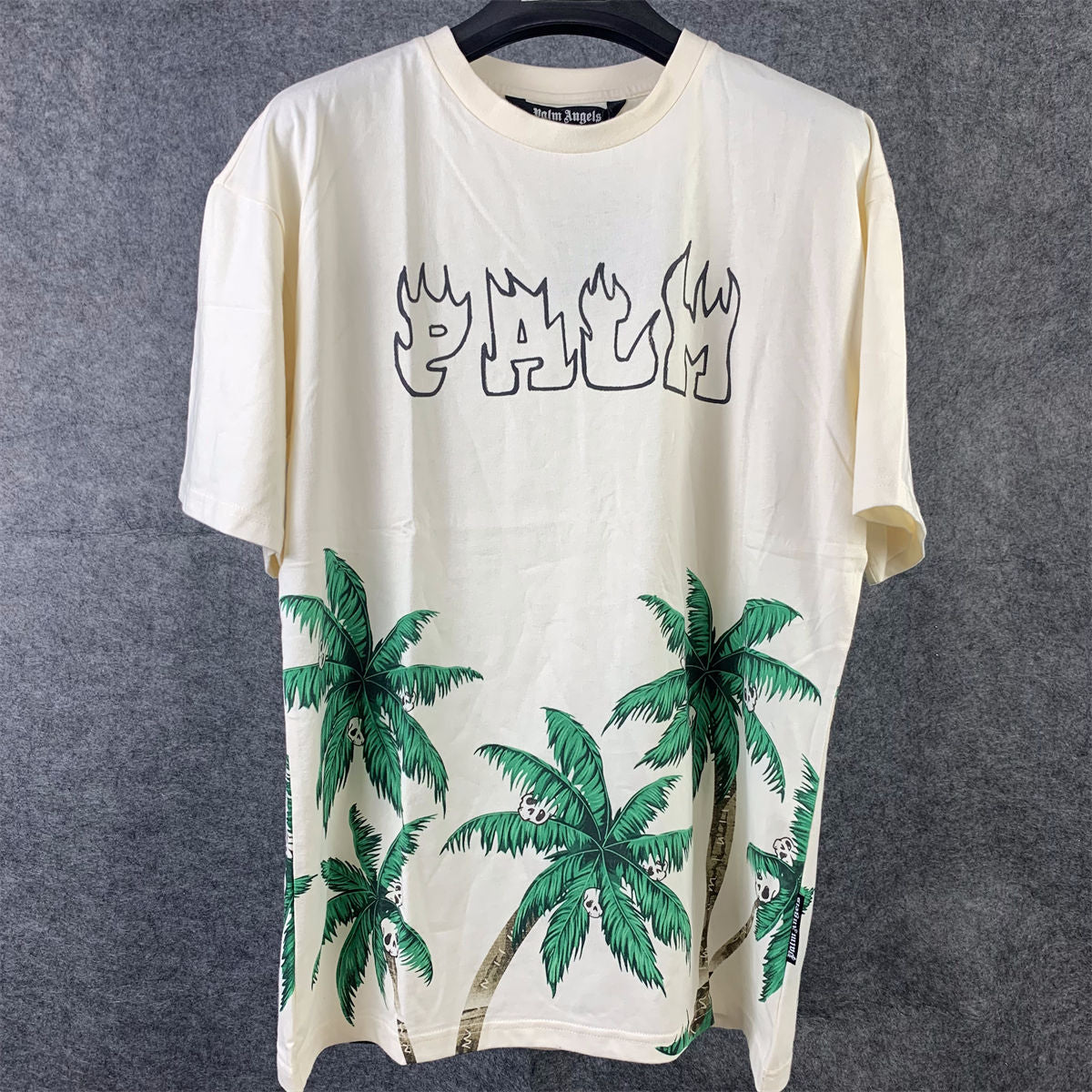 P.A Palms&skull Vintage T-Shirt 'White Green'