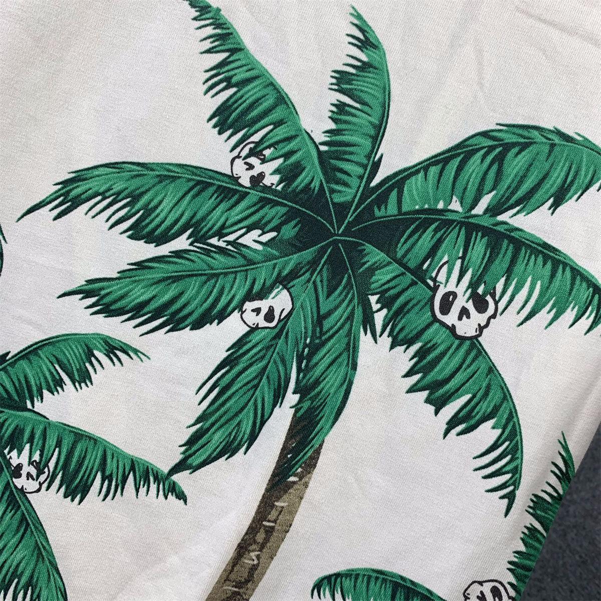 P.A Palms&skull Vintage T-Shirt 'White Green'
