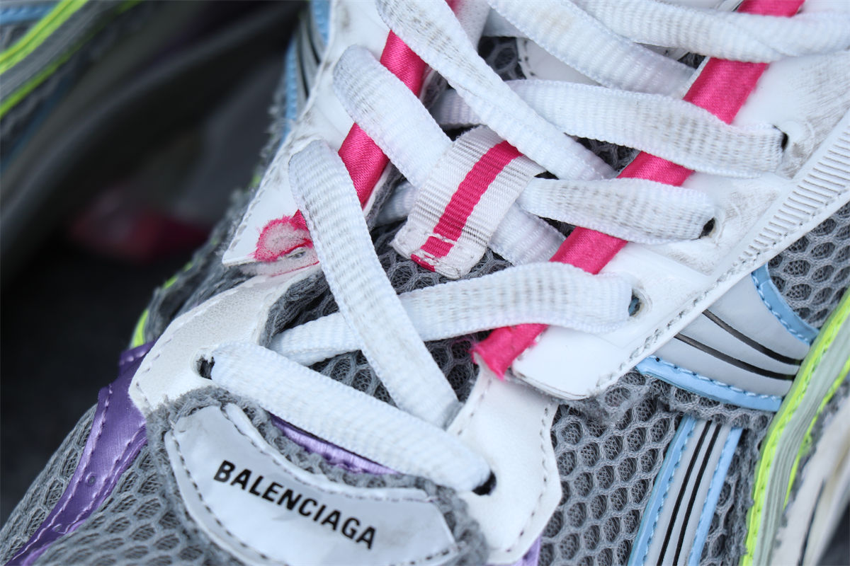 Runner Sneaker 'Grey Light Purple Neon Yellow'