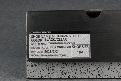 Transformers x Air Jordan 5 Retro 'Black Ops' Sample