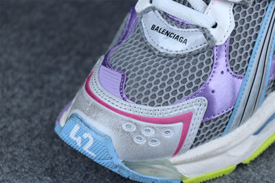 Runner Sneaker 'Grey Light Purple Neon Yellow'