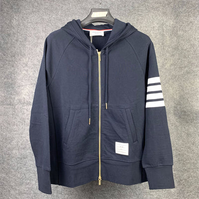 Thom B CLASSIC LOOPBACK 4-BAR FULL ZIP HOODIE