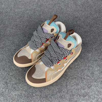 Lanvin Curb Sneakers 'Brown Rhinestone'