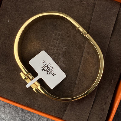 Classic Narrow Clic Clac H Bracelet 'Red Enamel & Gold-Tone'