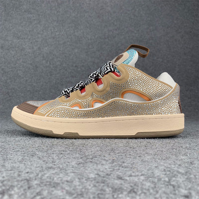 Lanvin Curb Sneakers 'Brown Rhinestone'