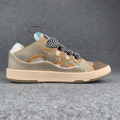 Lanvin Curb Sneakers 'Brown Rhinestone'