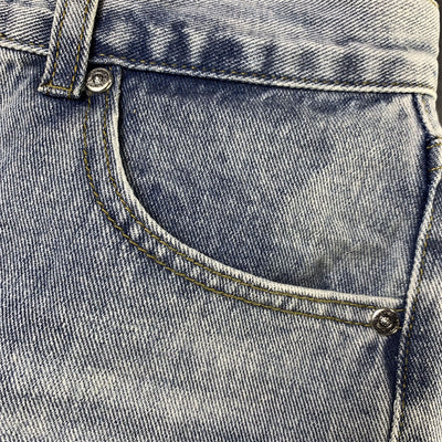 CHROME HEARTS Blue Jeans With Black Leather Crosses