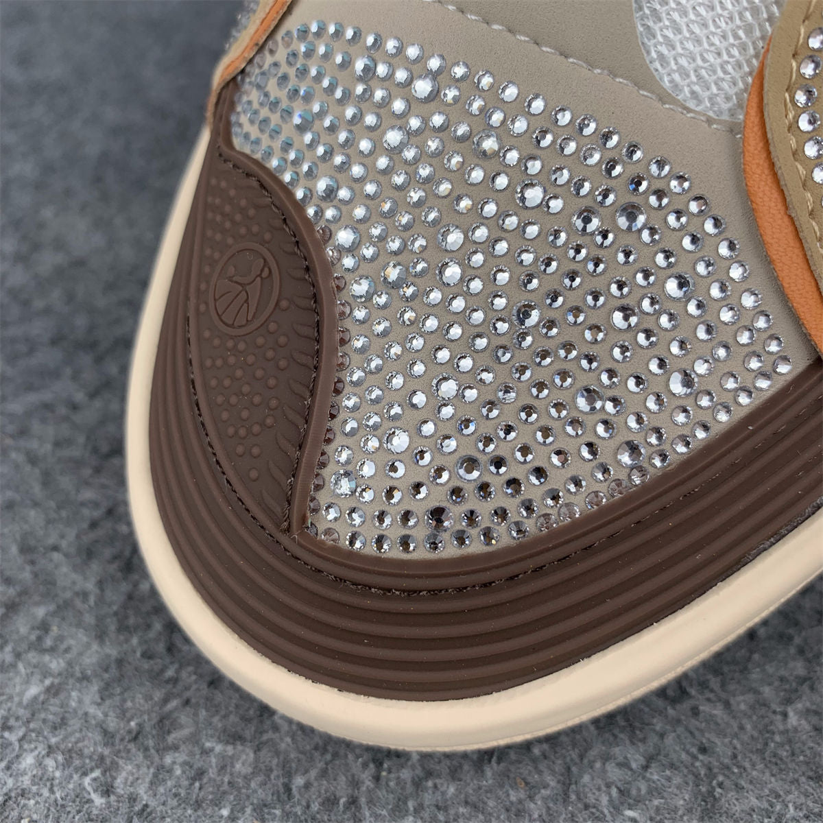 Lanvin Curb Sneakers 'Brown Rhinestone'
