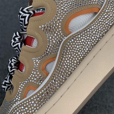 Lanvin Curb Sneakers 'Brown Rhinestone'