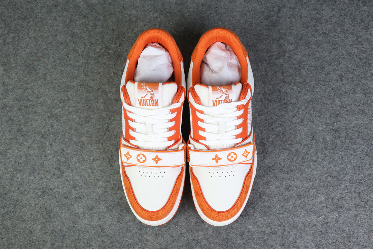 LVT Trainer Low ‘Velcro Strap - Orange Monogram Denim’: