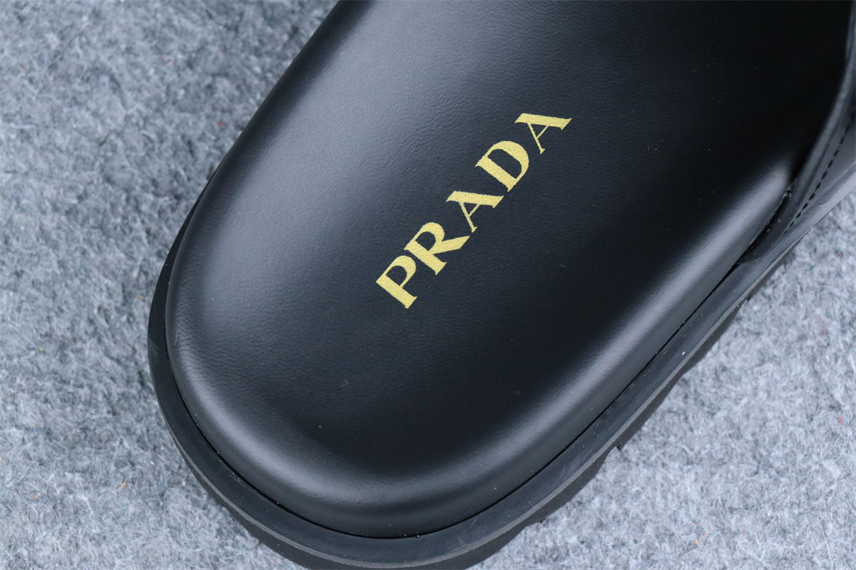 Prd Leather Dual-Buckle Slide Sandals