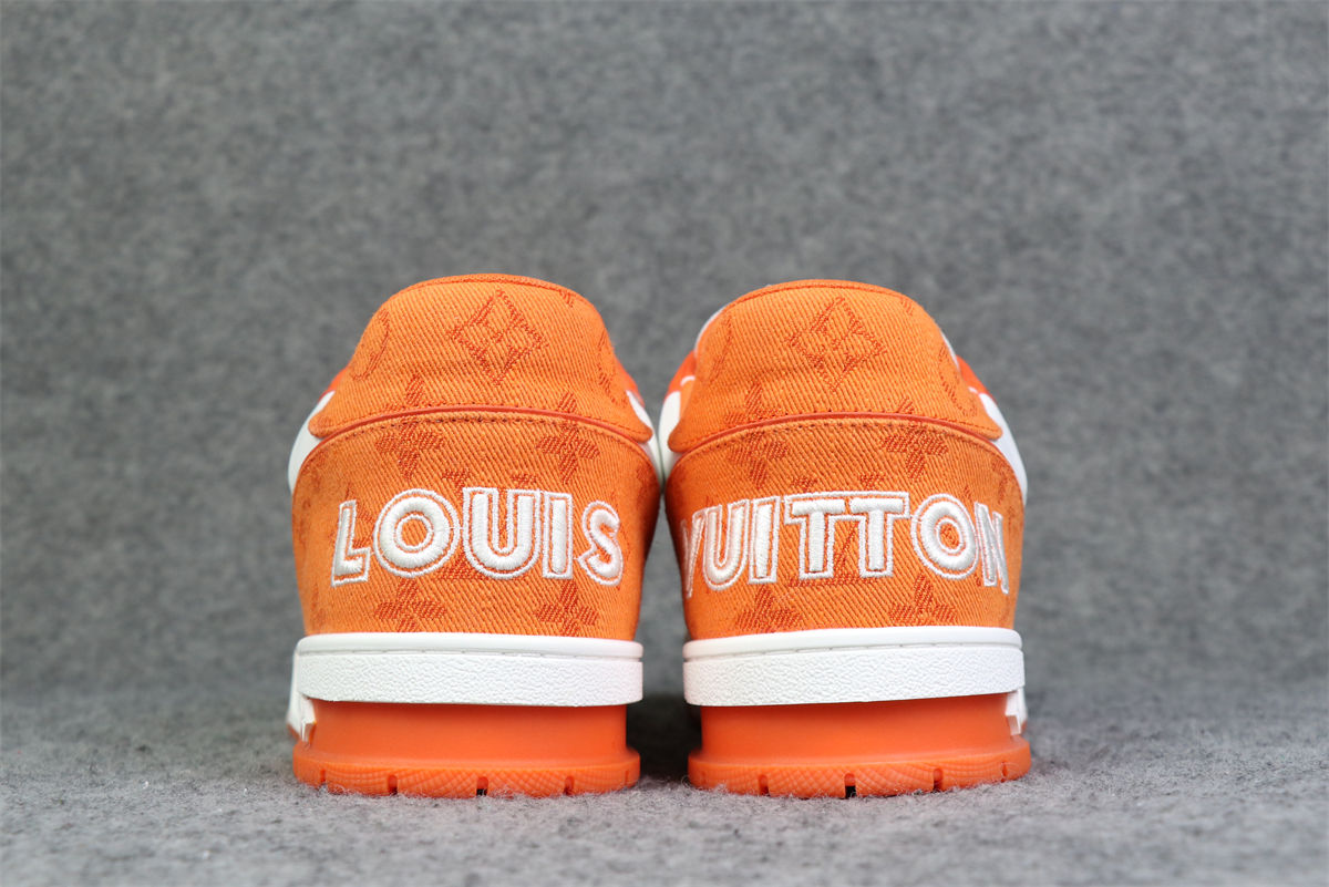 LVT Trainer Low ‘Velcro Strap - Orange Monogram Denim’: