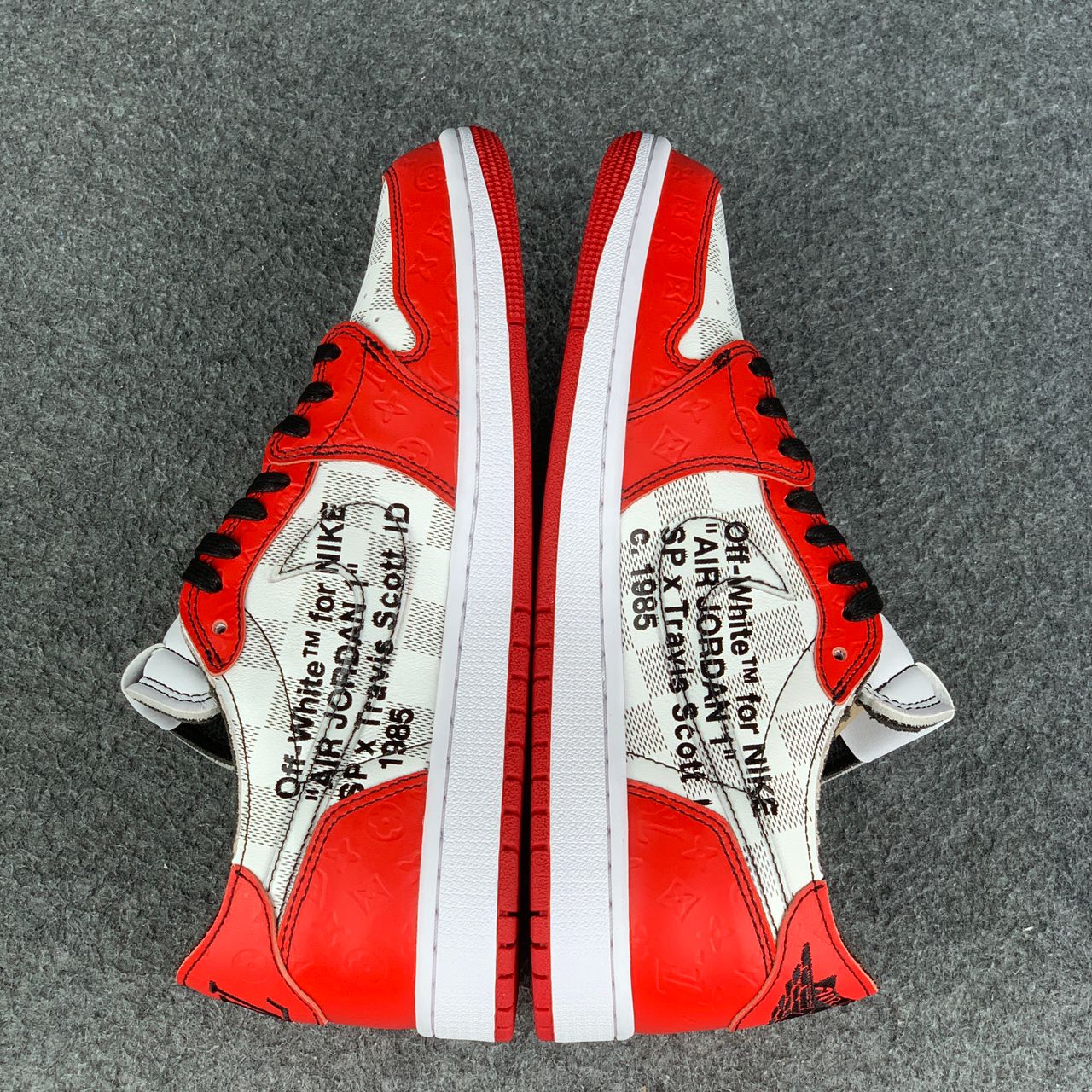 (Custom) LV X Air Jordan 1 'Rouge Grid'