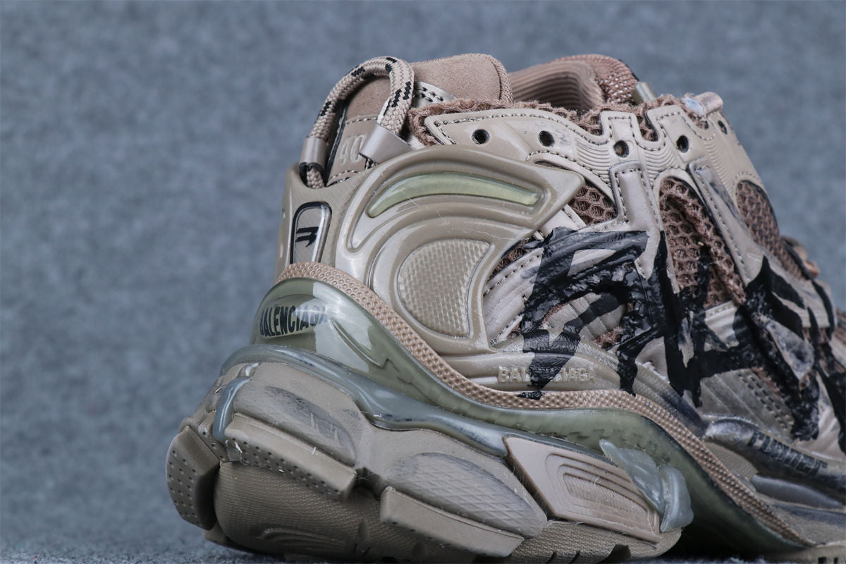Balenciaga Runner Graffiti Sneaker – Brown