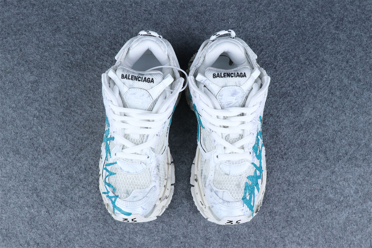 Wmns Runner Sneaker 'Graffiti - White Blue'
