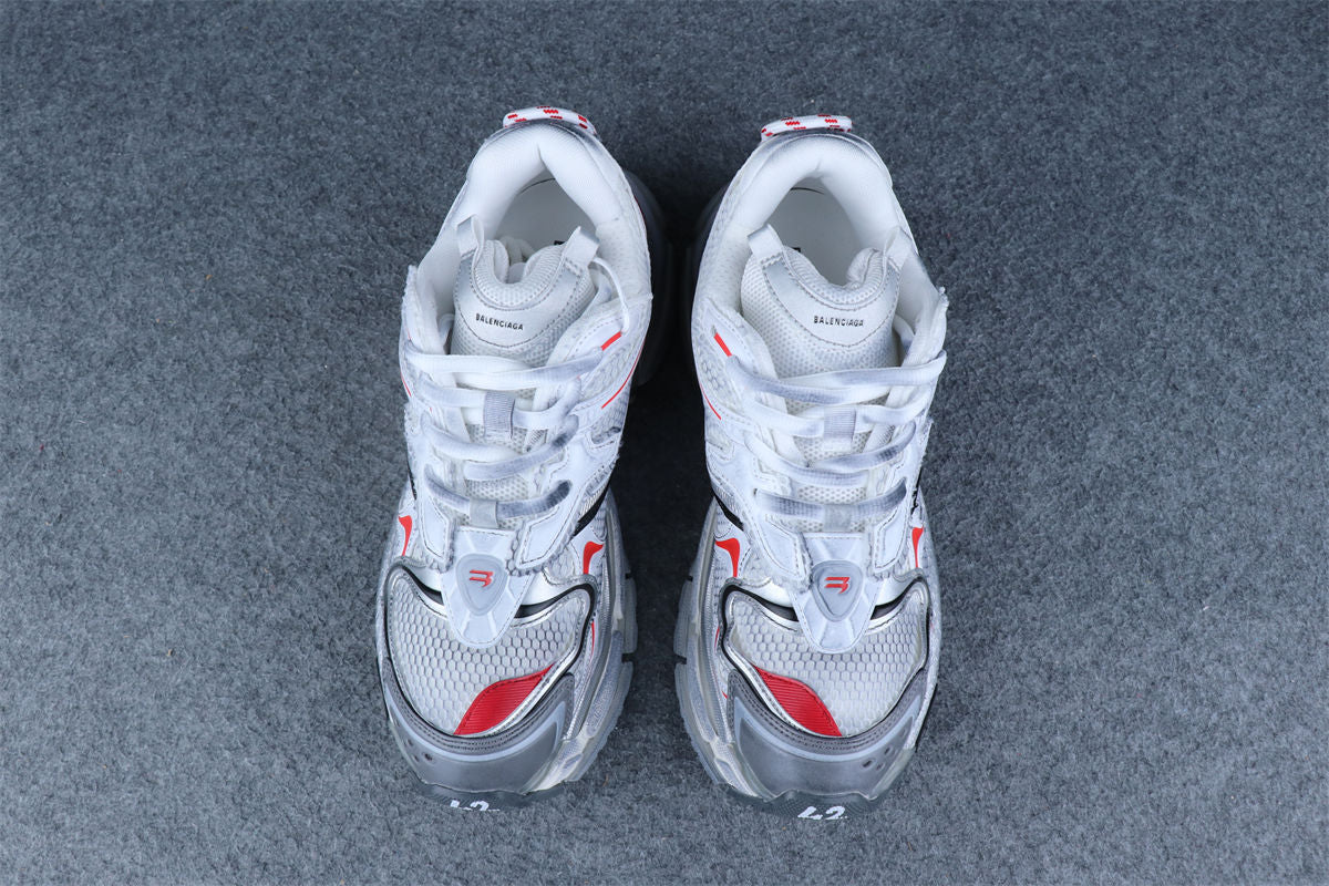 Runner Sneaker 'Silver White Red Orange'