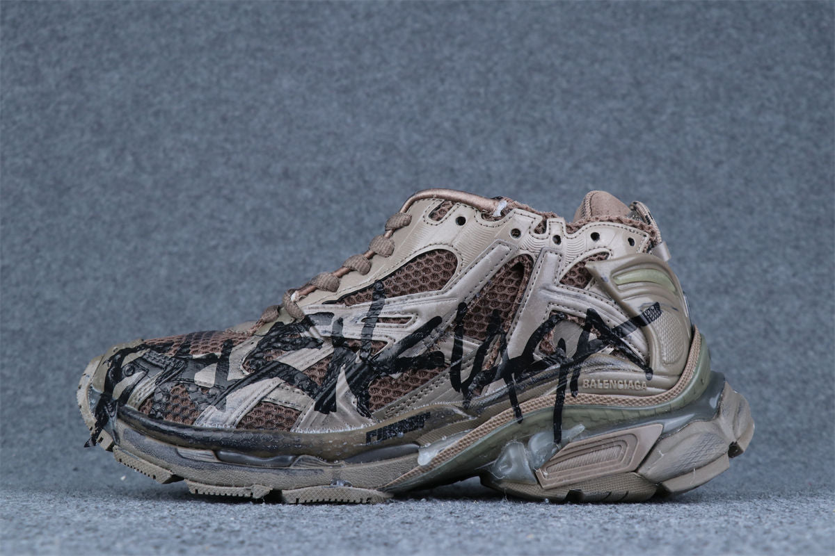 Balenciaga Runner Graffiti Sneaker – Brown