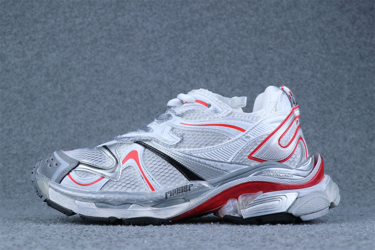 Runner Sneaker 'Silver White Red Orange'