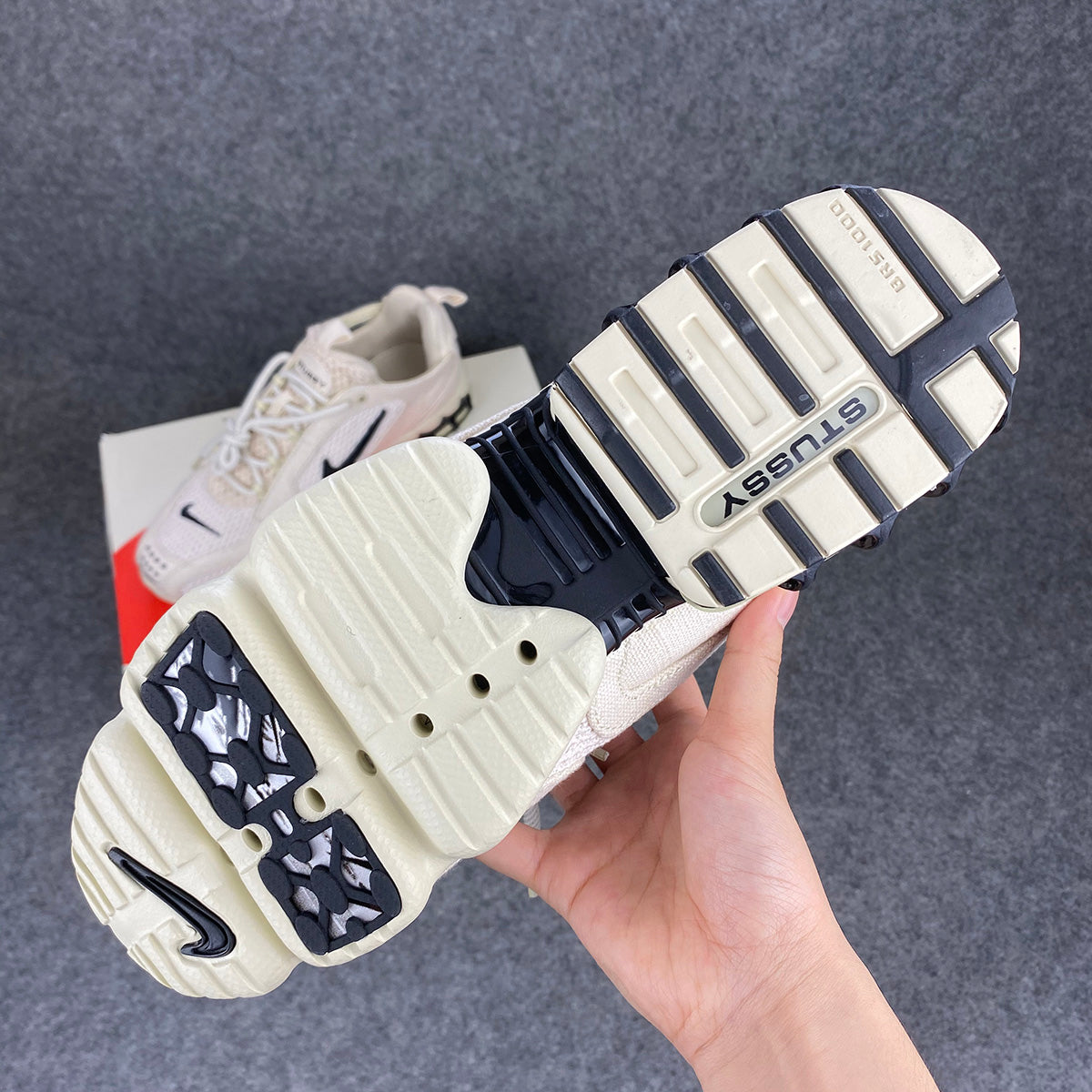 Stussy x Air Zoom Spiridon Caged 2 'Fossil'