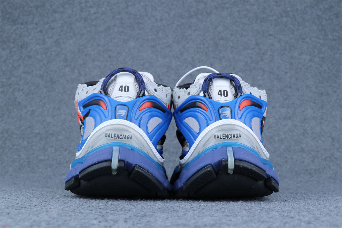 Runner Graffiti Sneaker 'Grey Red Blue'