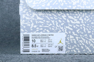 Wmns Air Jordan 3 Retro 'Sail Metallic Silver'