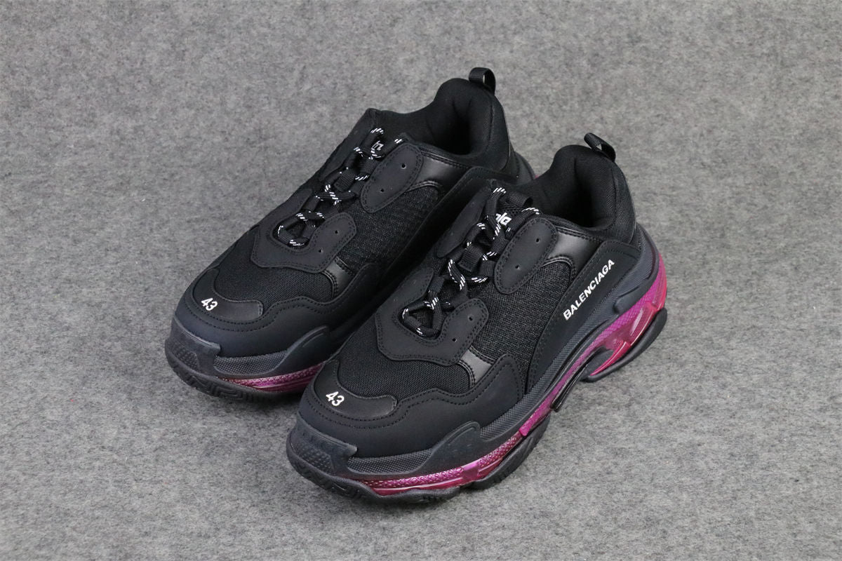 Wmns Triple S 'Clear Sole - Black Pink Neon'