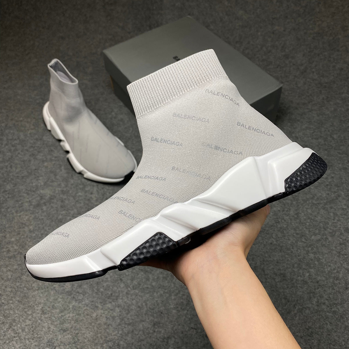 Speed Trainer Mid 'Allover Logo - 'Grey'