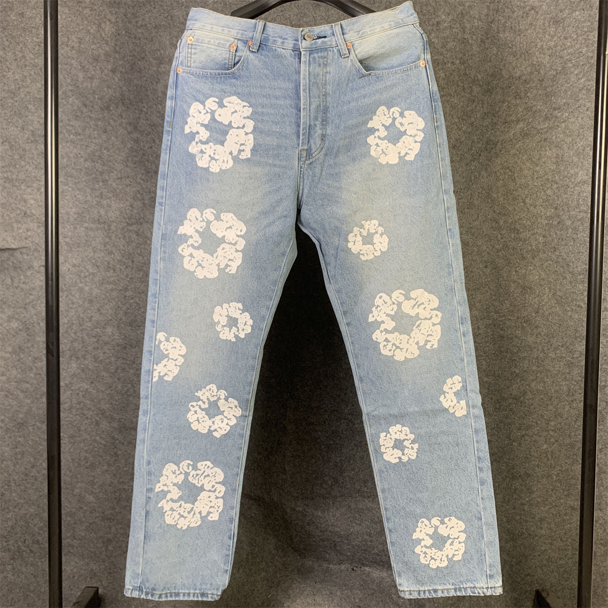 Levi's x Denim Tears The Cotton Wreath Print Straight Leg Jeans