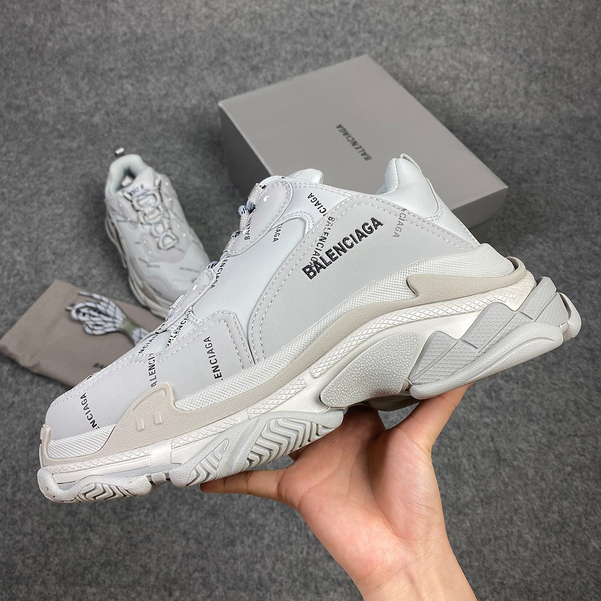 Triple S 'Allover Logo - Grey'