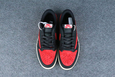 (Custom) Air Jordan 1 Low 'Black Red'