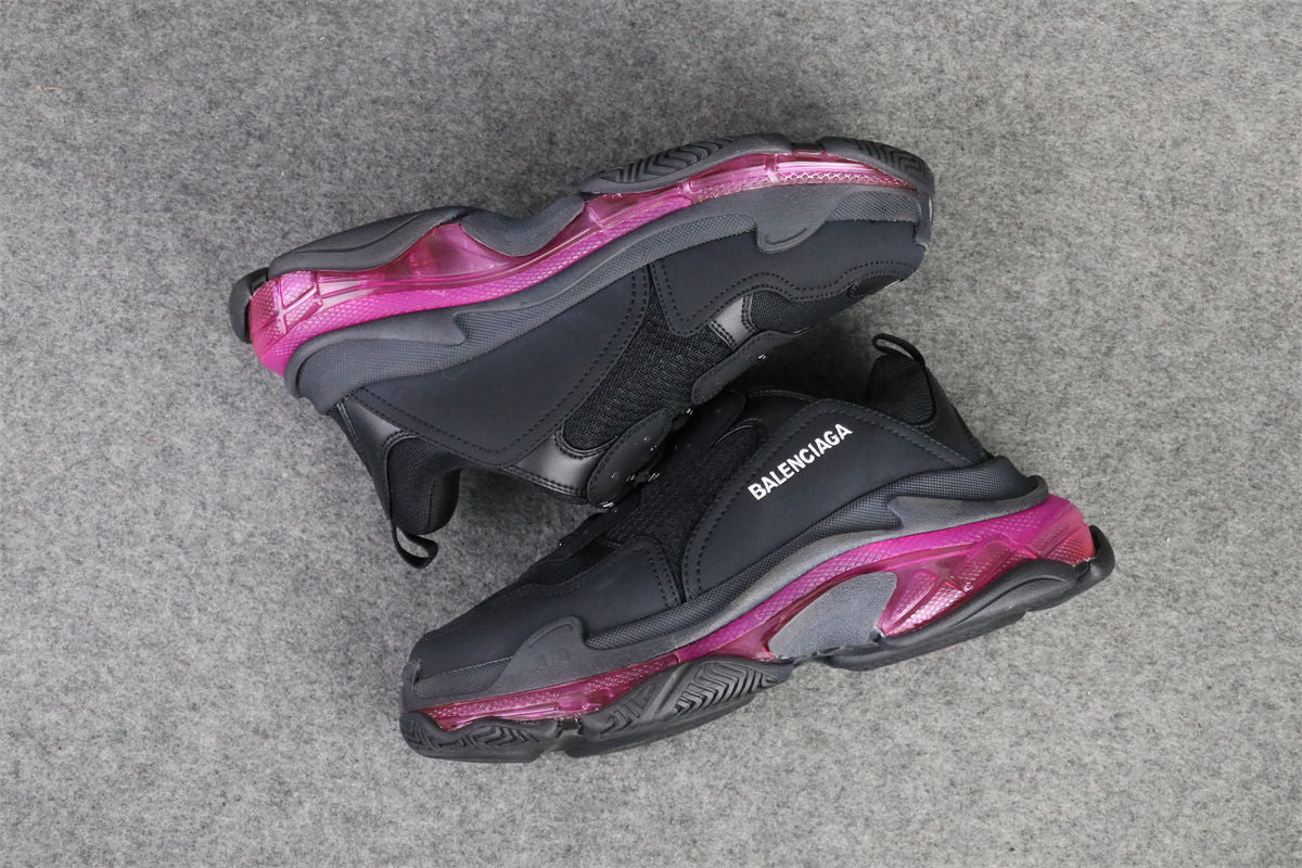Wmns Triple S 'Clear Sole - Black Pink Neon'