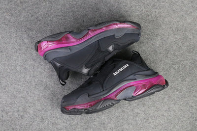 Wmns Triple S 'Clear Sole - Black Pink Neon'