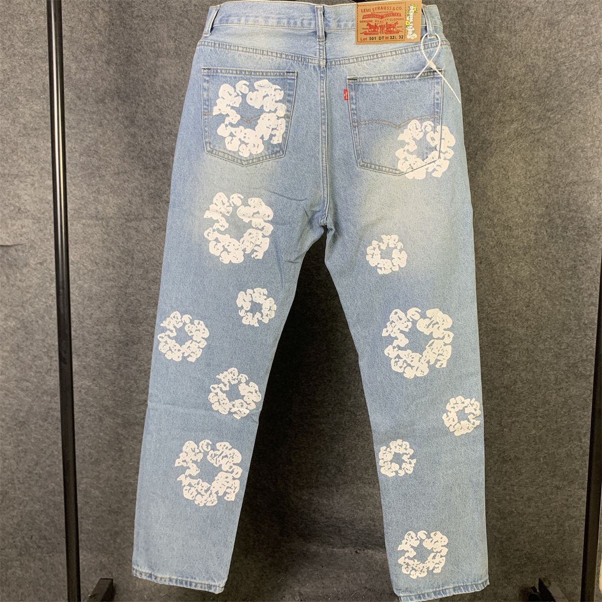 Levi's x Denim Tears The Cotton Wreath Print Straight Leg Jeans