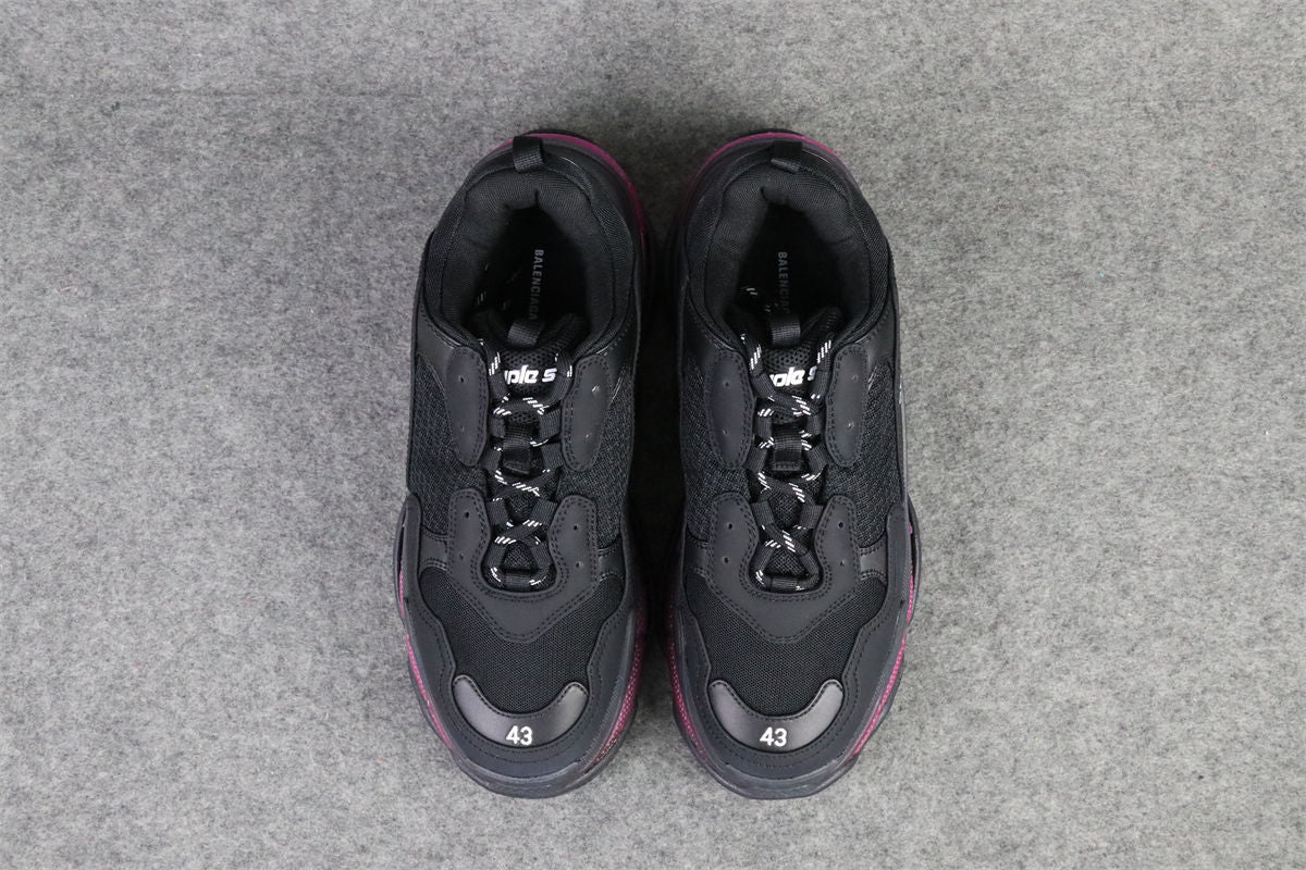 Wmns Triple S 'Clear Sole - Black Pink Neon'