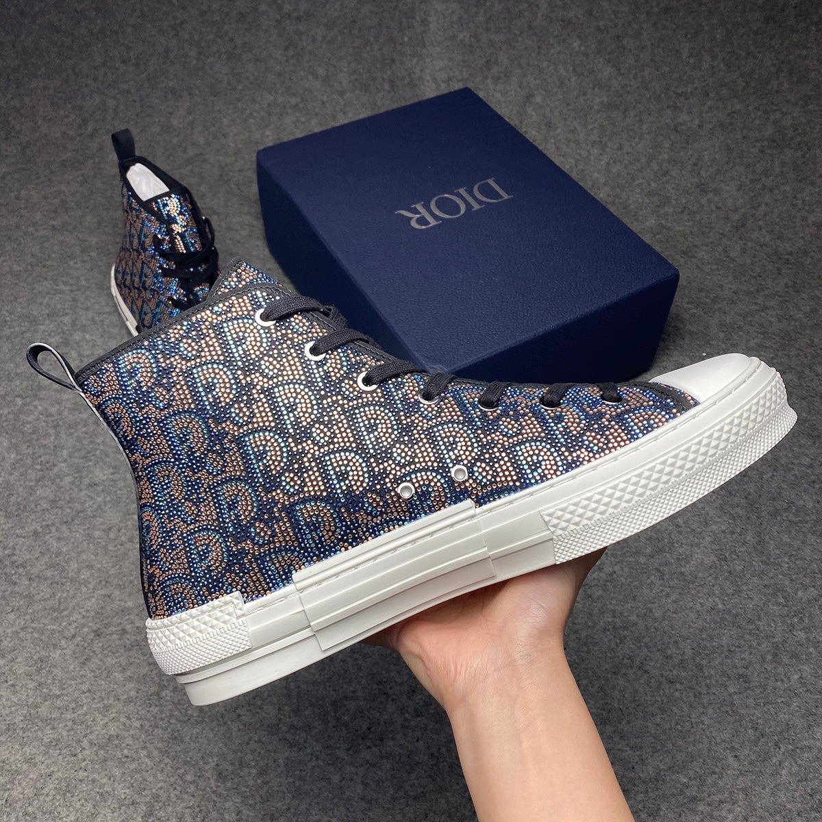 B23 High 'Oblique Strass - Blue'