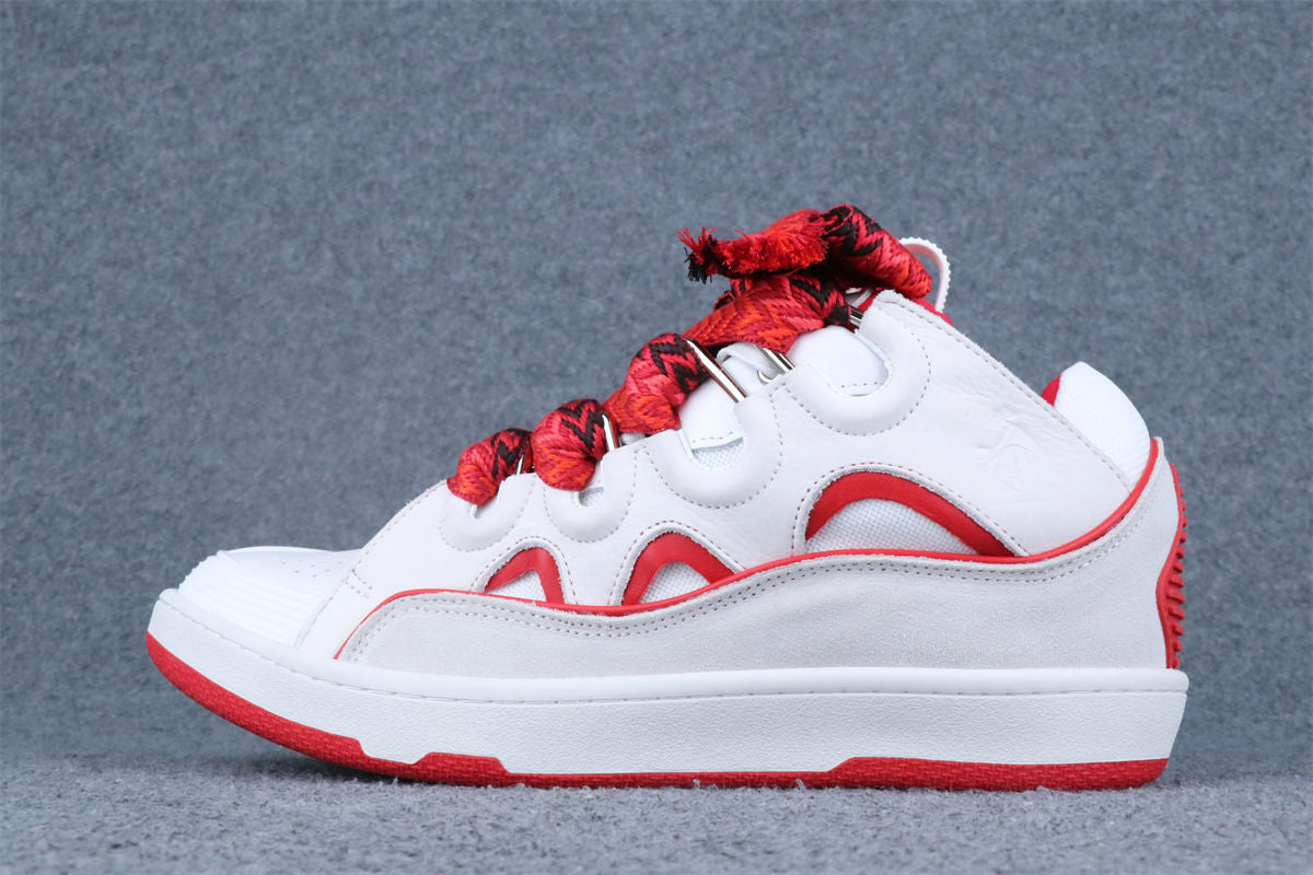 Lanvin Curb Sneakers 'White Red'