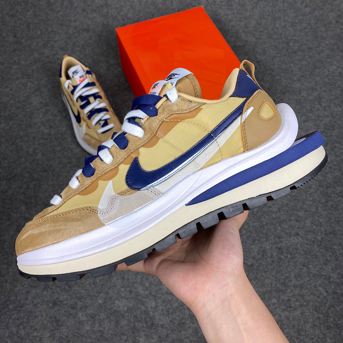 Sacai x VaporWaffle 'Sesame Blue Void' 